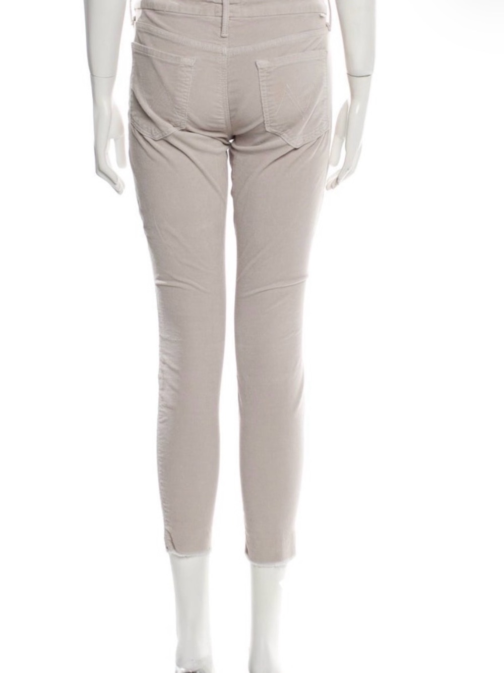 MOTHER Skinny Ankle Jeans in Light Beige